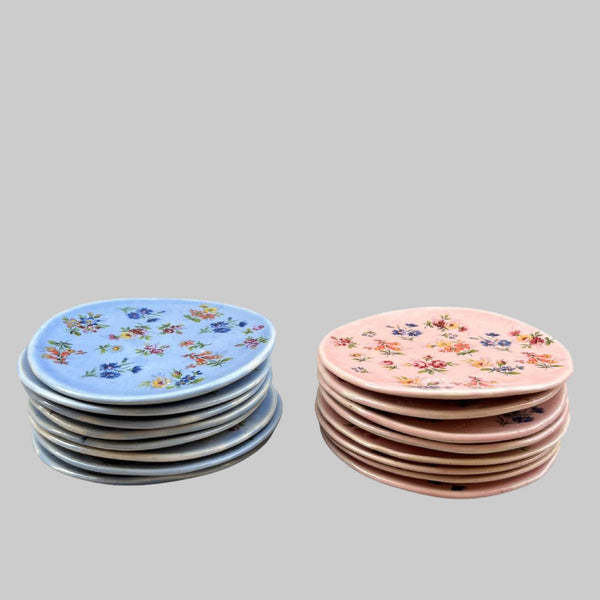 Tiny Moon plates (4.5") - A Sky Full of Flowers (pair)