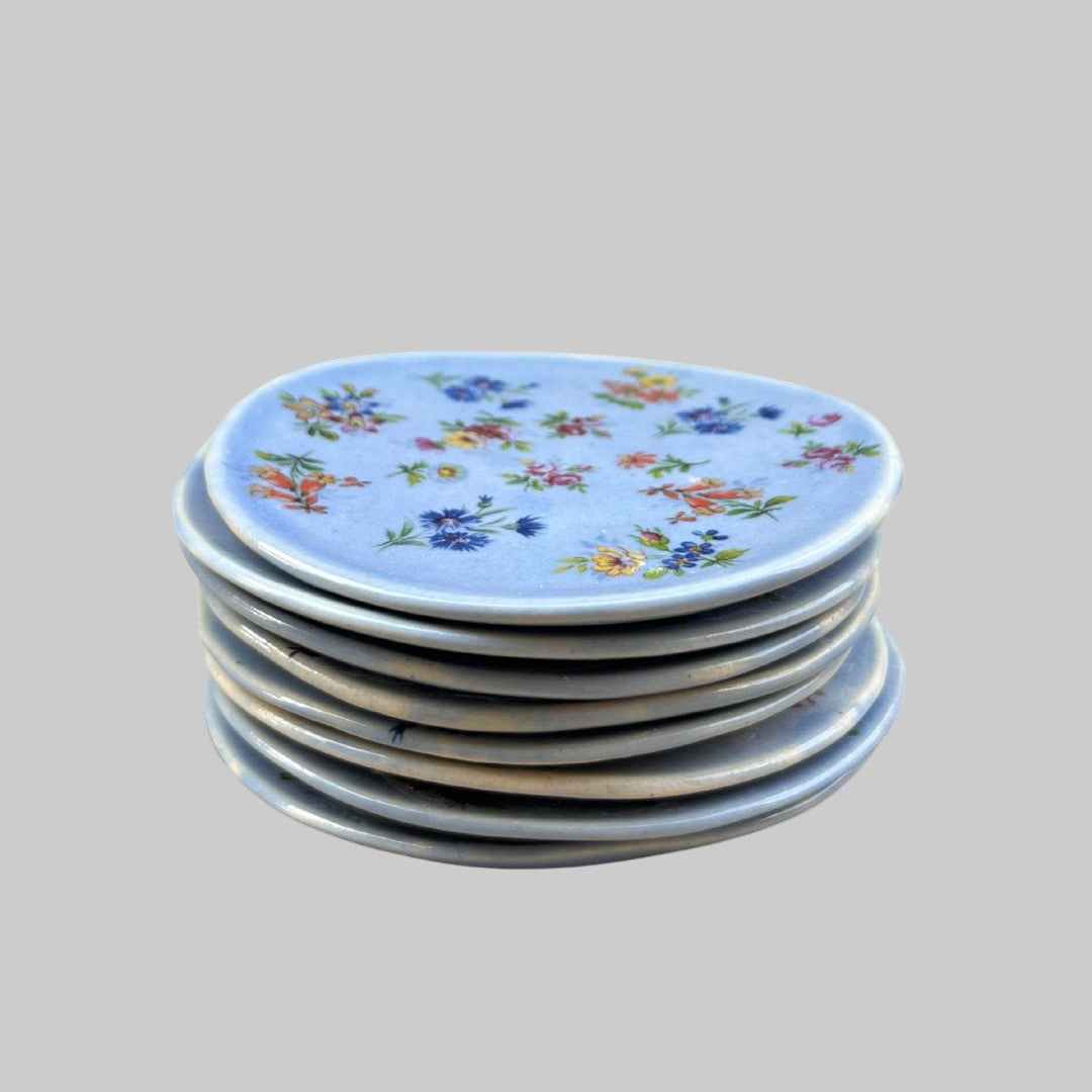 Tiny Moon plates (4.5") - A Sky Full of Flowers (pair)