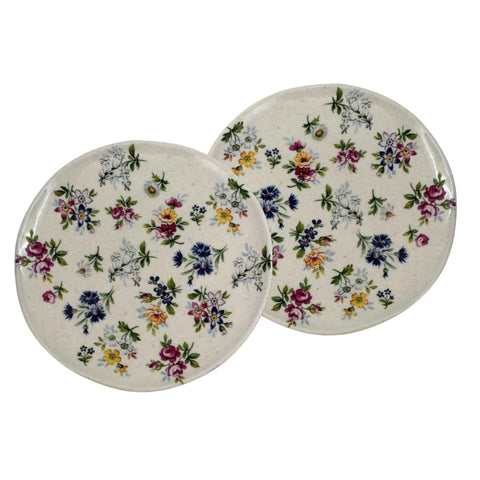 Tiny Moon plates (4.5") - A Sky Full of Flowers (pair)