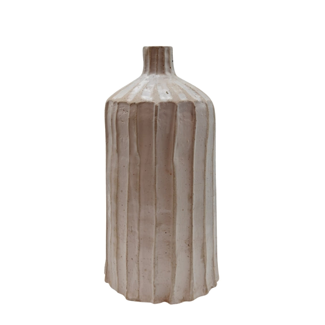 CREAM LINES - RIBBON VASE