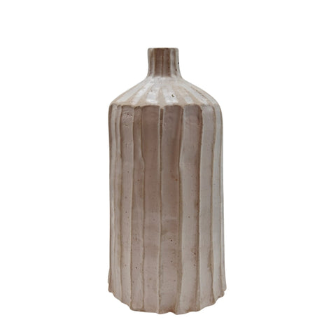 CREAM LINES - RIBBON VASE