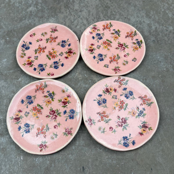 Tiny Moon plates (4.5") - A Sky Full of Flowers (pair)