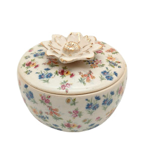 Floral box - with Gold Tipped Knob