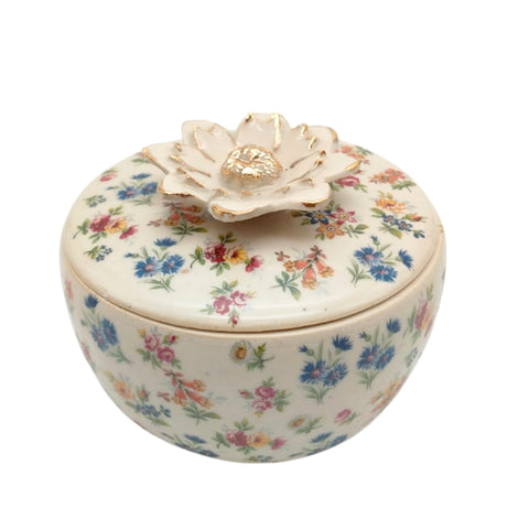 Floral box - with Gold Tipped Knob