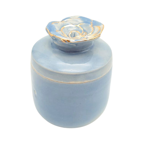 Solid color Multi-purpose box - with Gold tipped Flower knob