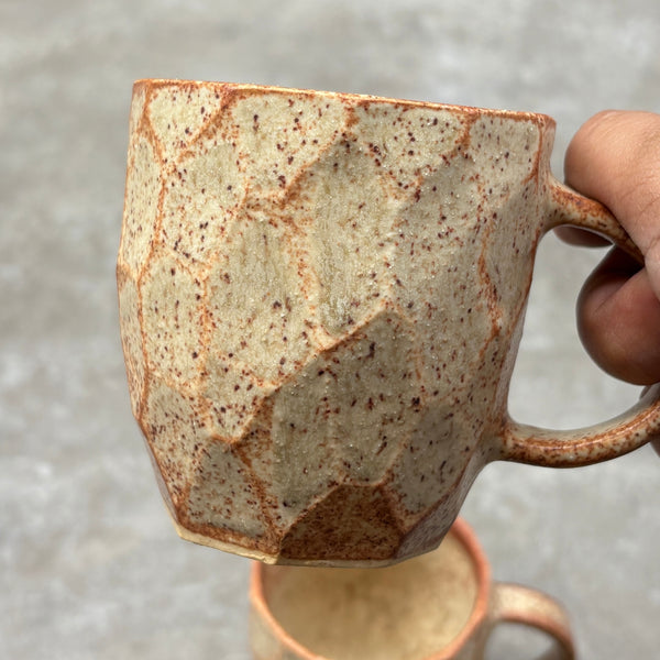Diamond Faceted Mugs (pair)