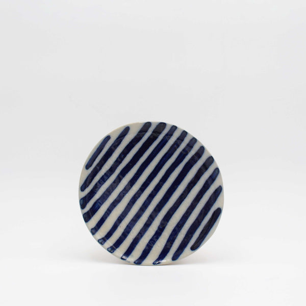 Blue stripe dessert plates 6" set of 2