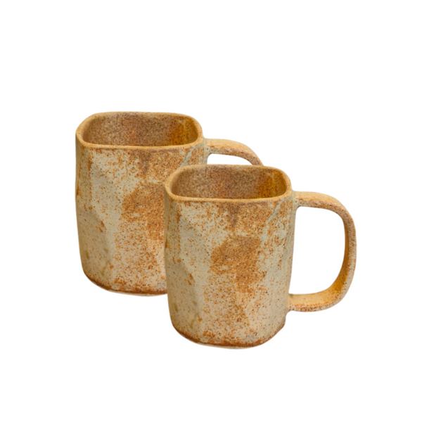 Faceted Square Mugs (Pair)