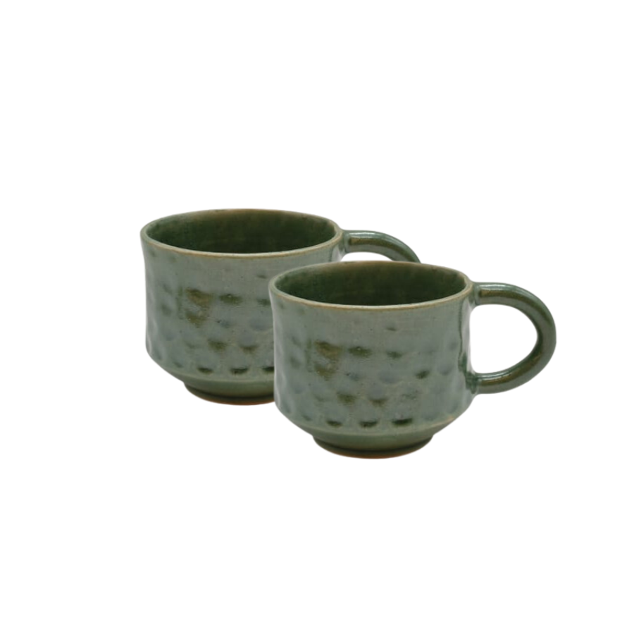 Pinched Barrel tea cups (pair)