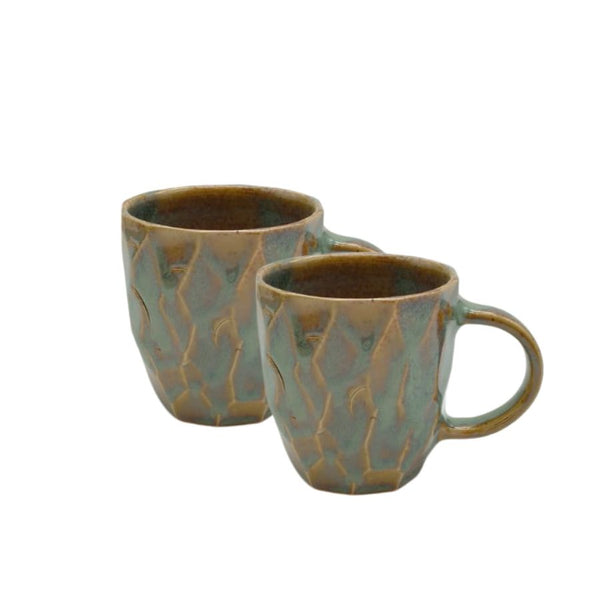 Diamond Faceted Mugs (pair)